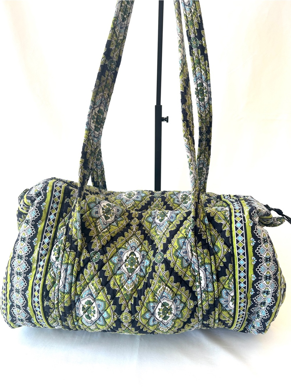 Vera Bradley Overnight Duffle Bag Green Black  Paisley Travel